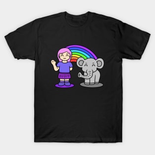 Cute girl with elephant T-Shirt